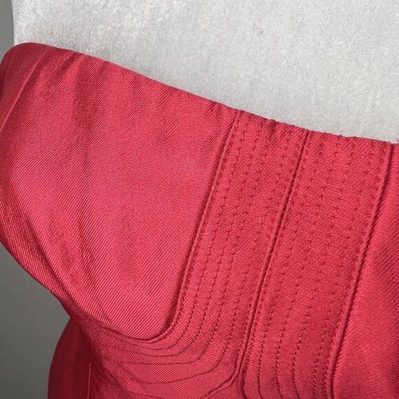 Kay Unger Silk Strapless Mini Dress Sheath Red Size 2 - Picture 14 of 14